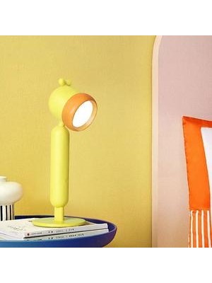 Xinhang Çocuklar Masa Lambası Mini Sevimli Dokunuş Masaüstü Gece Işık LED Başucu Çalışma Çalışma Okuma Lambası Karartma Bebek Işık Lambaları USB Şarj (YELLOW8094B) (Yurt Dışından)