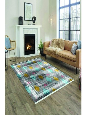 Napoli Home Dijital Baskılı Kaymaz Taban Yıkanabilir Salon Halısı Mutfak Halısı ve Yolluk NH-HY-1355