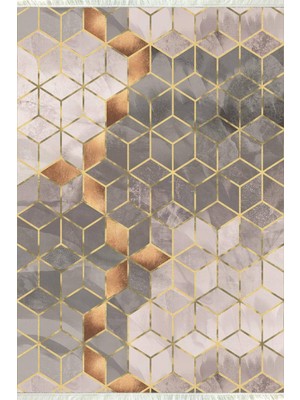 Napoli Home Dijital Baskılı Yıkanabilir Kaymaz Tabanlı Şık Salon Halısı ve Yolluk NH-HY-1122