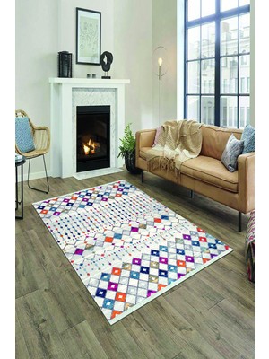 Napoli Home Dijital Baskılı Yıkanabilir Kaymaz Tabanlı Şık Salon Halısı ve Yolluk NH-HY-1100