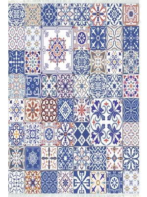 Napoli Home Dijital Baskılı Yıkanabilir Kaymaz Taban Salon Halısı Mutfak Halısı ve Koridor Halısı NH-HS-301