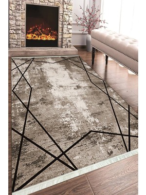 Napoli Home Baskılı Modern Desenli Kaymaz Tabanlı Yıkanabilir Şık Salon Halısı Mutfak Halısı ve Yolluk NH-HT-696