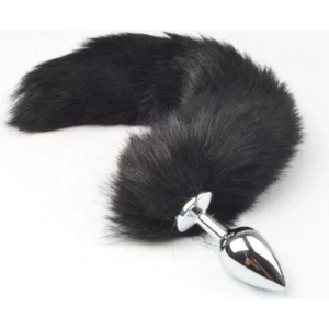 Night Blue Tilki Kuyruğu Anal Plug Siyah