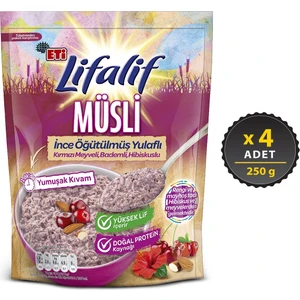 Lifalif İnce Öğütülmüş Müsli Hibiskuslu 250 g x 4 Adet