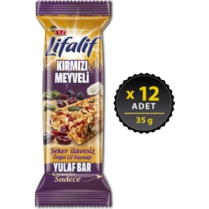 Lifalif Kırmızı Meyveli Yulaf Bar 35 g x 12 Adet