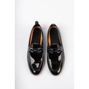 Erkek Rok Loafer Yumuşak Ayakkabı ROK.230 Rugan Siyah