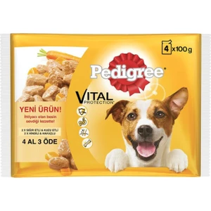 Sığır Kuzu ve Hindi Havuç Yetişkin Köpek Pouch Mama 4 x 100 gr (13 Adet) Ba-19.06.1p