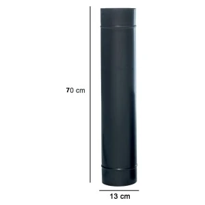 70 cm Siyah Mat Emaye Soba Baca Borusu (Şömine İçin Uygun)