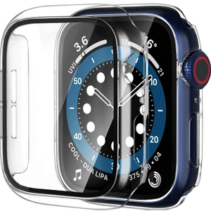 Apple Watch Series 7 45MM Kılıf Ekran ve Kasa Koruyucu 360 Tam Koruma Premium Kapak Sert Pc Metalik