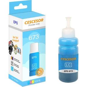 Epson 673 Açık Mavi Muadil Mürekkep - 70 ml - Cescesor