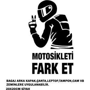 Rs Auto Aksesuar Motosikleti Fark Et Siyah 20 x 20 cm