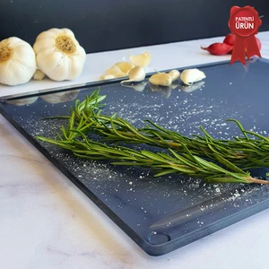 Kanallı Cam Kesme Tahtası - Cam Kesme Tablası | Füme Cam | 25cm x 35cm | Patentli Ürün