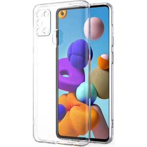 Samsung Galaxy A21S Kamera Korumalı Süper Silikon Kılıf Ekran Koruyucu