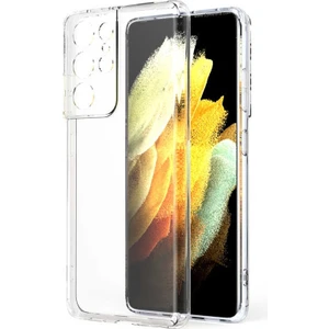 Samsung Galaxy S21 Ultra Kamera Korumalı Süper Silikon Kılıf Ekran Koruyucu