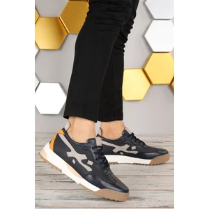 152-15318 Deri Günlük Erkek Spor Ayakkabı Lacivert