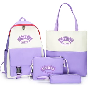 Dört Parça Çift Renkli Sırt Çantası (Yurt Dışından)