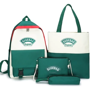 Dört Parça Çift Renkli Sırt Çantası (Yurt Dışından)