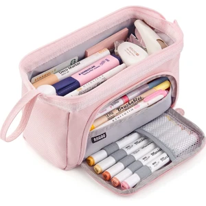 Geniş Kapasiteli Kalem Kutusu 22 x 9.5 x 12CM - Pembe (Yurt Dışından)