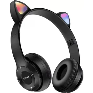 P47M Kedili Katlanabilir Kulak Üstü Kablosuz Bluetooth 5.0 Kulaklık Ledli Çocuk Kulaklık