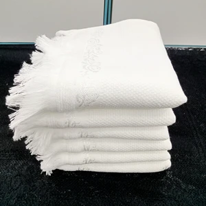 AY Home  Etamin Işleme Kadife Soft Beyaz Mutfak Havlu Seti 6 Adet 50 x 30 cm