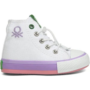Benetton® | BN-30650 - 3394 Beyaz Lila - Çocuk Spor Ayakkabı