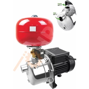 Bakır Sargılı 24 L Italyan Tank JET750SC 1 Hp Su Pompası Otomatik Hidrofor Set 4 Kat 4 Daire