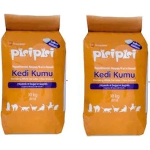 Pisi Pisi Sabunlu Topaklanan Bentonit Kedi Kumu Kalın 10 kg 2 Adet