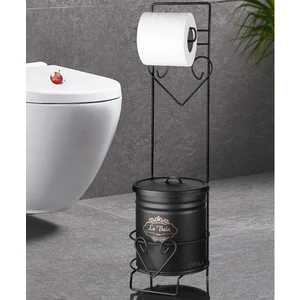 Lüx Çöp Kovalı Banyo Wc Kağıtlık Siyah