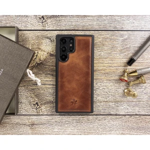 Samsung Galaxy S22 Ultra Lucca Deri Arka Telefon Kılıfı