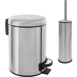 Elit Ikili Banyo Seti - Anti-Finger ( 3lt Çöp Kovası + Tuvalet Fırçası )