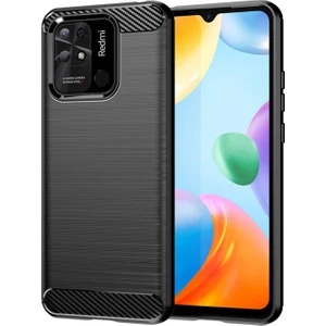 Xiaomi Redmi 10C Brushed Carbon Fiber Silikon Kılıf - Siyah