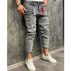 North Fashion Erkek Paçası Lastikli Likralı Boyfriend Jogger Kot Pantolon