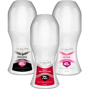 OnDuty Active Invisible Max Protection Pudrasız Kadın Roll-on Deodorant Seti 3×50 ml – Uzun Süreli Koruma