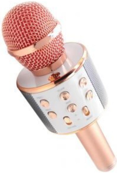 Kareoke Mikrofon Bluetoothlu Sd ve USB Bellek Rose Gold