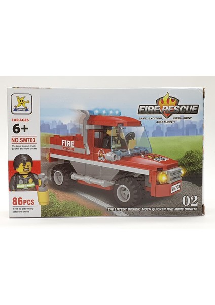 Osman Kızılkaya LEGO Itfaiye Seti 86 Parça - Itfaiye Aracı- SM703-02