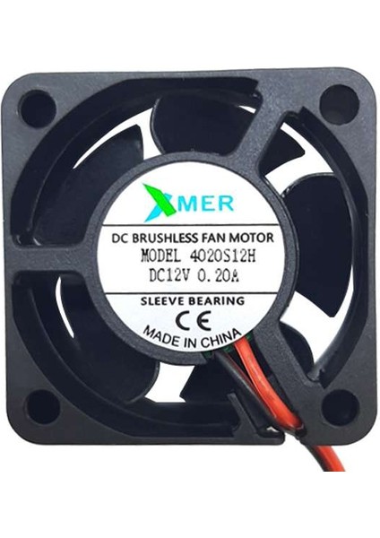 40x40x20mm 12V 0.20A 2 Kablolu Fan