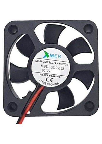 50x50x10mm 12V 0.15A 2 Kablolu Fan