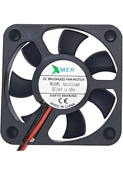 50x50x10mm 24V 0.10A 2 Kablolu Fan