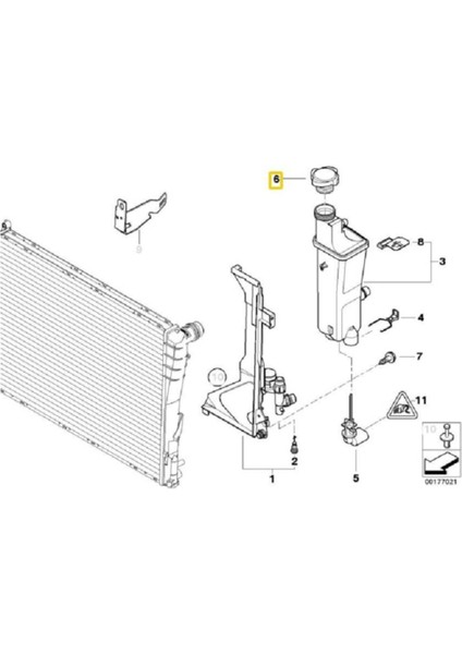 Radyatör Kapağı E30 E65 E83 E53 [M20 M40 M51 M47/N>N67/N] 1.4 Bar