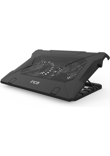 INC-321 RX Ergonomik Çift Fan+ Stand+ With Rubber Sessiz Siyah  Notebook Soğutucu