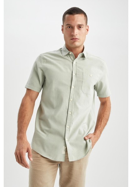 Regular Fit Polo Yaka Kısa Kollu %100 Pamuk Gömlek M9432AZ22SP