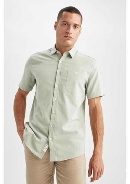 Regular Fit Polo Yaka Kısa Kollu %100 Pamuk Gömlek M9432AZ22SP