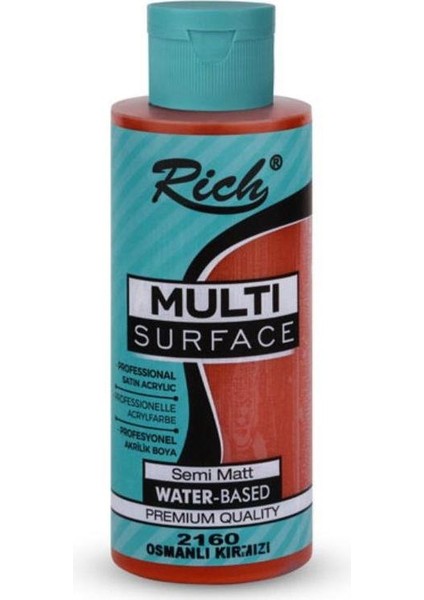 Multi Surface Her Yüzey Için Akrilik Boya 500 Cc. 2160 Osmanlı Kırmızı