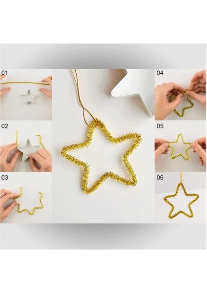 Metalik Şönil Renkli 50 cm 50'li 1 Paket Artlantis 50 cm Renkli Metalik Tüylü Tel 50 Li 1 Paket fırsatları