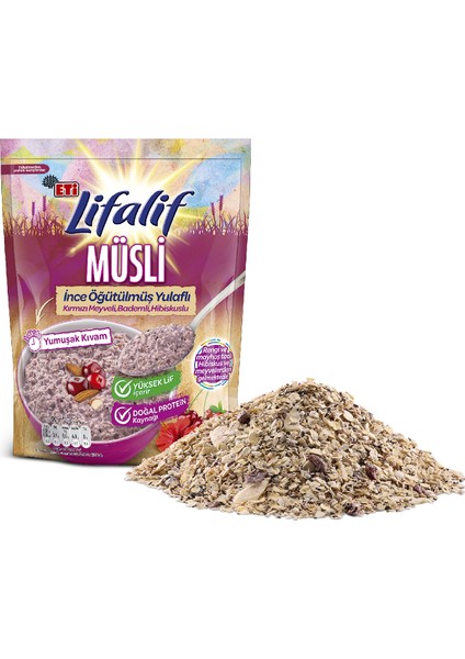 Lifalif İnce Öğütülmüş Müsli Hibiskuslu 250 g x 12 Adet modelleri