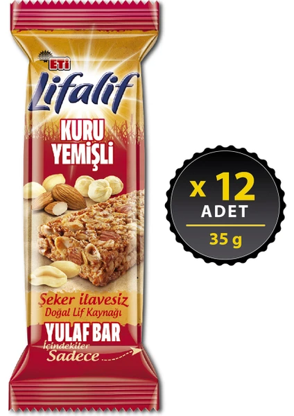 Lifalif Kuru Yemişli Yulaf Bar 35 g x 12 Adet