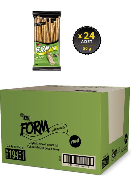 Form Zeytinli Kinoalı Çıtır Çubuk Kraker 50 g x 24 Adet