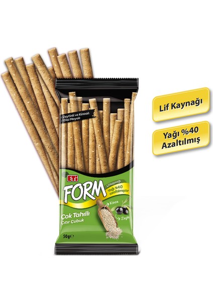 Form Zeytinli Kinoalı Çıtır Çubuk Kraker 50 g x 24 Adet