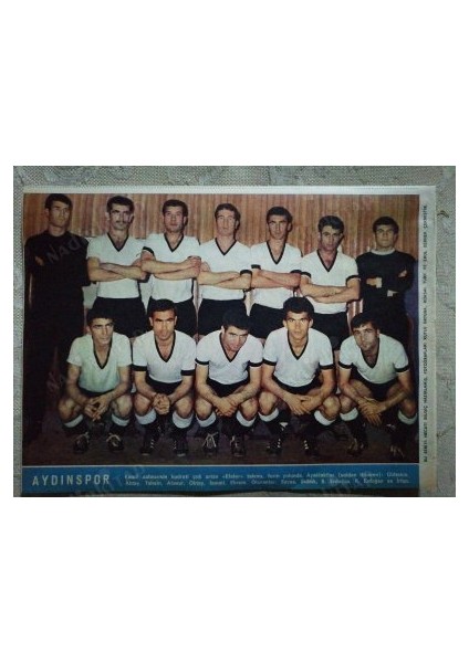 1967 Aydınspor Futbol Takımı Hayat Dergisi Orta Boy Poster 24X18 cm