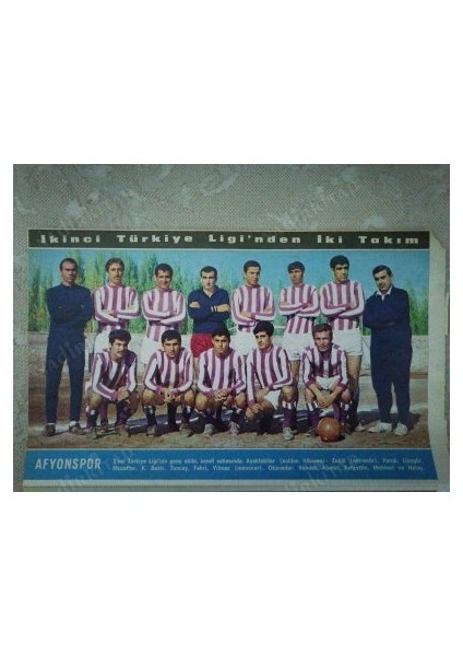 1967 Afyonspor Futbol Takımı Hayat Dergisi Orta Boy Poster 24X15 cm